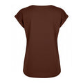 Chocolate Brown - Back - Build Your Brand Womens-Ladies Extended Shoulder T-Shirt
