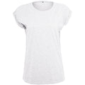 White - Front - Build Your Brand Womens-Ladies Extended Shoulder T-Shirt