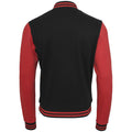 Black-Red - Back - Build Your Brand Mens Sweat College Jacket