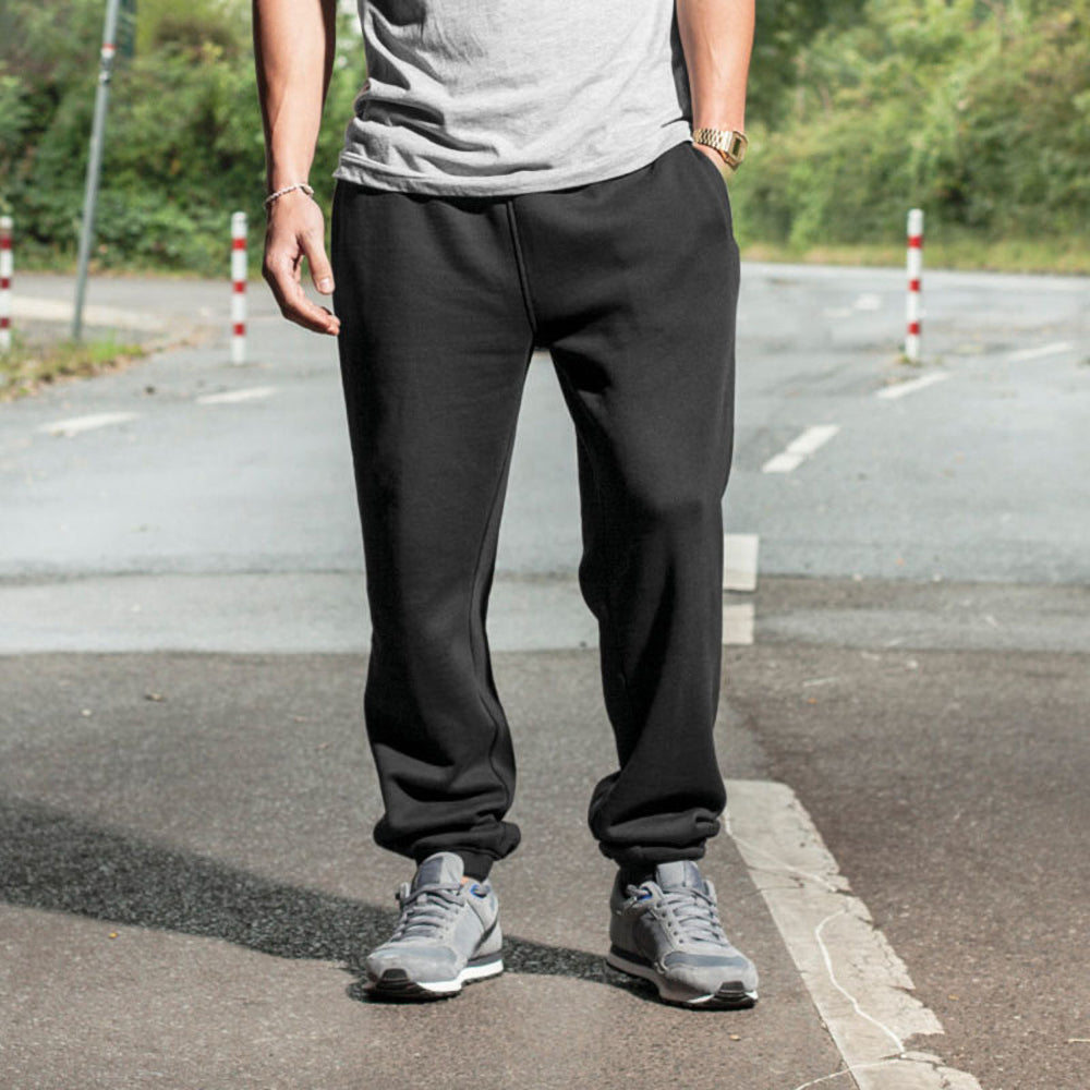 Black - Pack Shot - Build Your Brand Mens Heavy Sweatpants