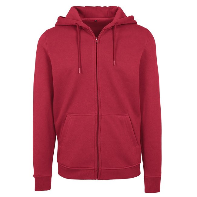 Burgundy - Front - Build Your Brand Mens Heavy Zip Up Hoodie