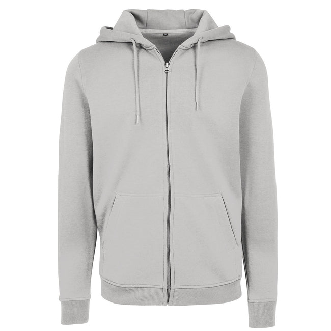 Light Asphalt - Front - Build Your Brand Mens Heavy Zip Up Hoodie