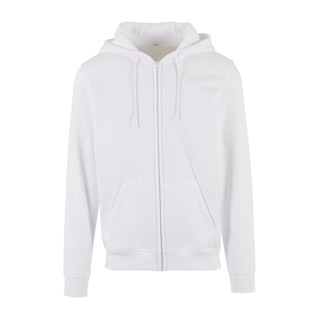 White - Front - Build Your Brand Mens Heavy Zip Up Hoodie