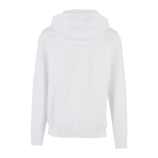 White - Back - Build Your Brand Mens Heavy Zip Up Hoodie