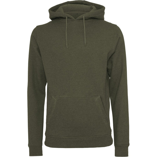 Olive - Front - Build Your Brand Mens Heavy Pullover Hoodie