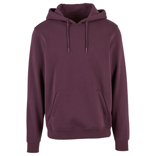 Plum Purple - Front - Build Your Brand Mens Heavy Pullover Hoodie