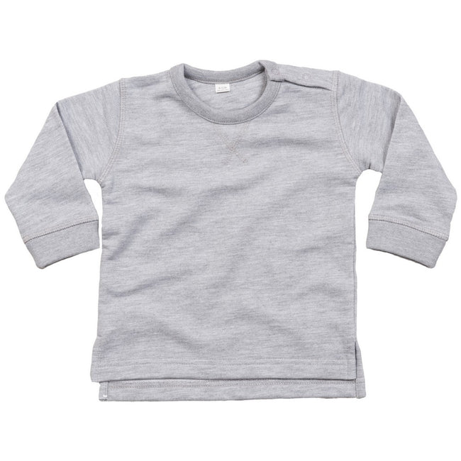 Heather Grey Melange - Front - Babybugz Baby-Babies Sweatshirt