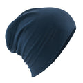 French Navy - Front - Beechfield Unisex Hemsedal Cotton Slouch Beanie