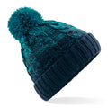 Teal-French Navy - Front - Beechfield Unisex Ombre Styled Beanie