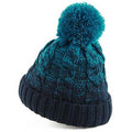 Teal-French Navy - Side - Beechfield Unisex Ombre Styled Beanie