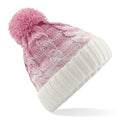 Dusky Pink-Off White - Front - Beechfield Unisex Ombre Styled Beanie