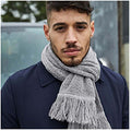Heather Grey - Back - Beechfield Unisex Classic Knitted Scarf