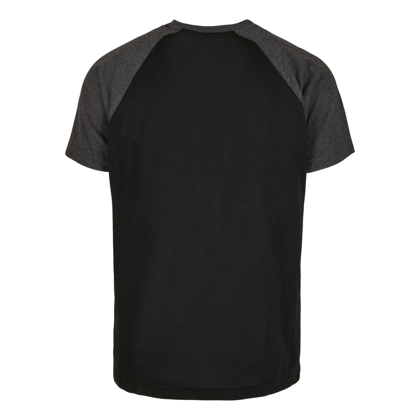 Black-Charcoal - Back - Build Your Brand Mens Raglan Contrast Tee
