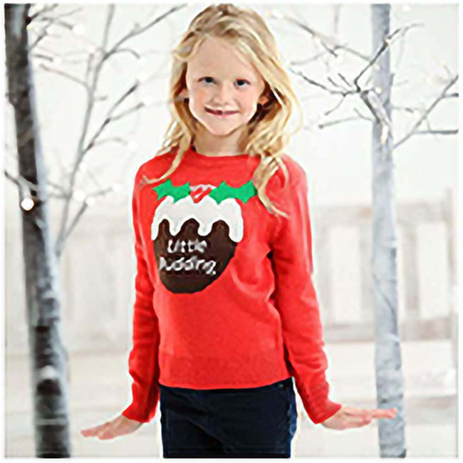 Red - Lifestyle - Christmas Shop Childrens-Kids Little Pudding Jumper
