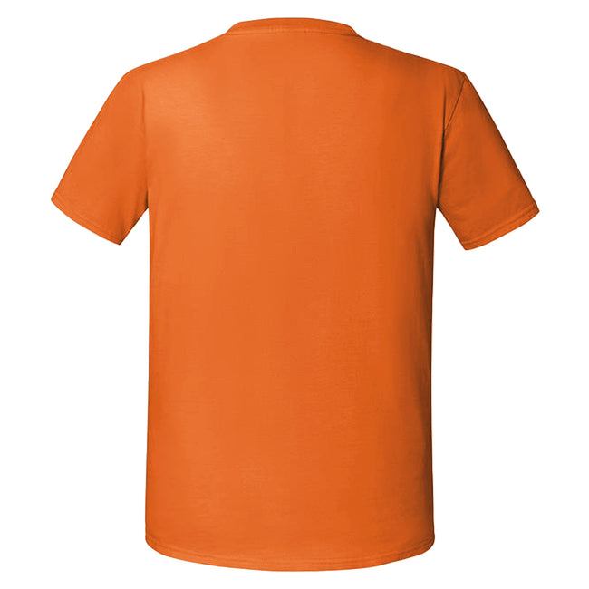 Orange - Back - Fruit Of The Loom Mens Iconic 195 Ringspun Premium Tshirt