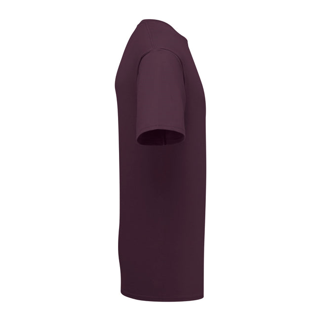 Dark Plum - Side - Fruit Of The Loom Mens Iconic 195 Ringspun Premium Tshirt