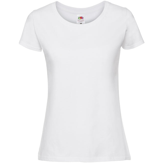 White - Front - Fruit Of The Loom Womens-Ladies Fit Ringspun Premium Tshirt