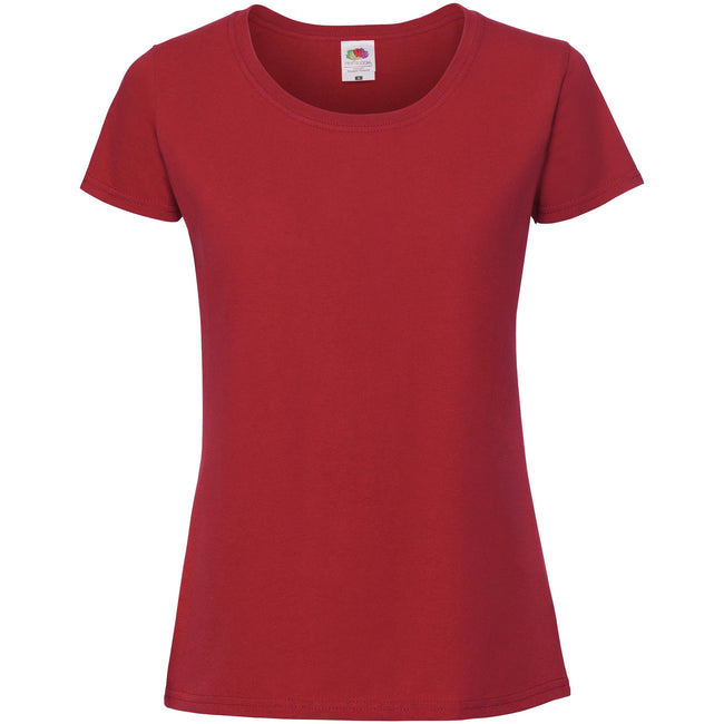 Red - Front - Fruit Of The Loom Womens-Ladies Fit Ringspun Premium Tshirt