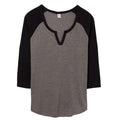Vintage Coal-Black - Front - Alternative Apparel Womens-Ladies Outfield Vintage 50-50 Long Sleeve T-shirt