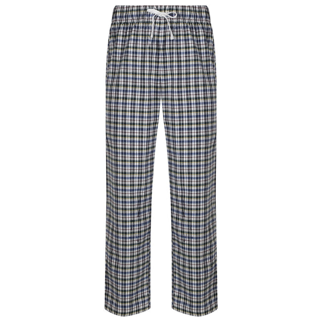 White-Multi Check - Front - Skinnifit Mens Tartan Lounge Pants
