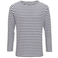 White-Navy - Front - Asquith & Fox Mens Mariniere Coastal Long Sleeve T-Shirt