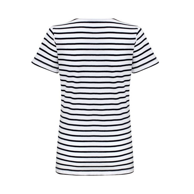 White-Navy - Back - Asquith & Fox Womens-Ladies Mariniere Coastal Short Sleeve T-Shirt