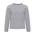 White-Navy - Front - Asquith & Fox Childrens-Kids Mariniere Coastal Long Sleeve T-Shirt