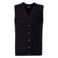 Black - Front - Russell Collection Mens V-neck Sleeveless Knitted Cardigan