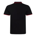Black-Red - Back - AWDis Mens Stretch Tipped Polo Shirt
