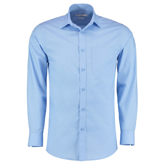 Light Blue - Front - Kustom Kit Mens Long Sleeve Poplin Shirt