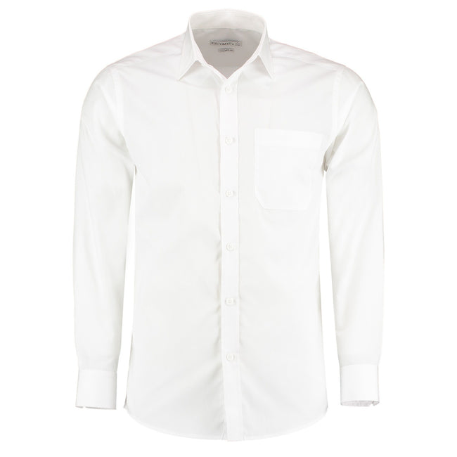 White - Front - Kustom Kit Mens Long Sleeve Poplin Shirt