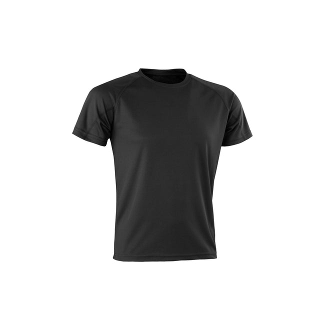 Black - Front - Spiro Adults Unisex Impact Aircool Tee