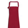 Burgundy - Back - Premier Unisex Calibre Heavy Cotton Canvas Bib Apron