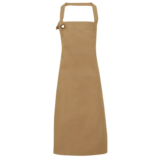 Khaki - Front - Premier Unisex Calibre Heavy Cotton Canvas Bib Apron