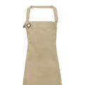 Khaki - Back - Premier Unisex Calibre Heavy Cotton Canvas Bib Apron