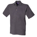 Charcoal - Front - Henbury Mens Classic Plain Polo Shirt With Stand Up Collar