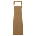 Khaki - Front - Premier Unisex Chino Cotton Bib Apron