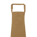 Khaki - Back - Premier Unisex Chino Cotton Bib Apron