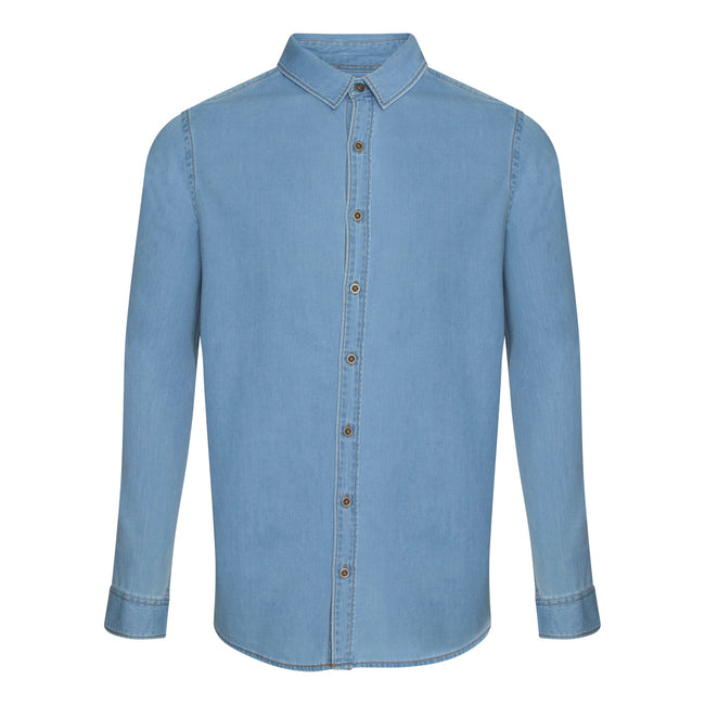 Light Blue - Front - AWDis So Denim Mens Jack Denim Shirt