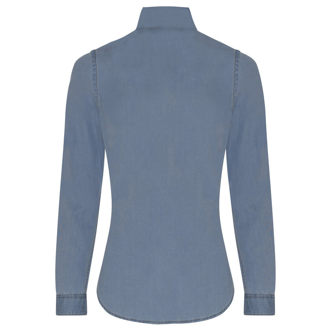 Light Blue - Side - AWDis So Denim Womens-Ladies Lucy Denim Shirt