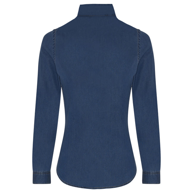 Dark Blue - Back - AWDis So Denim Womens-Ladies Lucy Denim Shirt