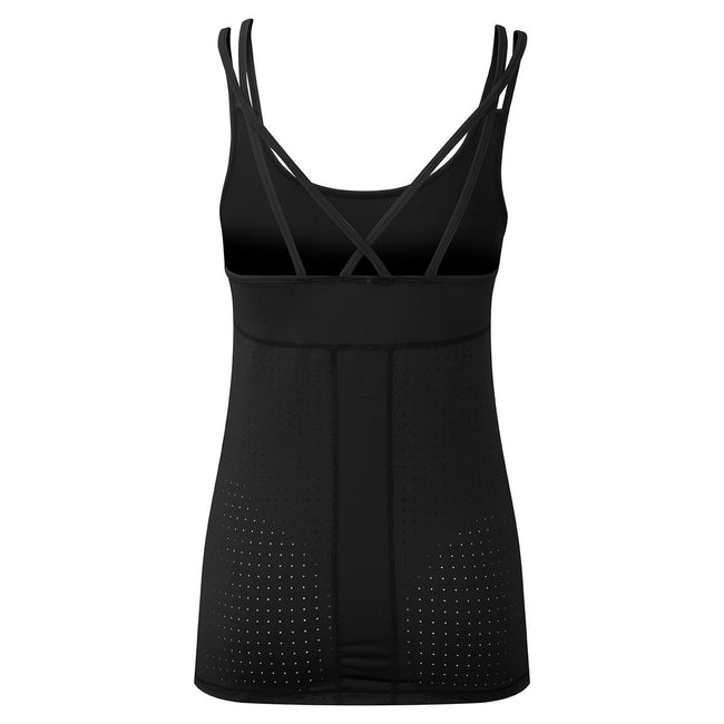 Black - Back - TriDri Womens-Ladies Laser Cut Spaghetti Strap Vest