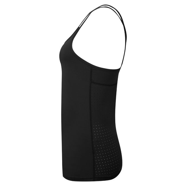White - Front - TriDri Womens-Ladies Laser Cut Spaghetti Strap Vest