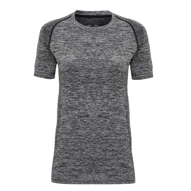 Charcoal - Front - TriDri Womens-Ladies Seamless 3D Fit Multi Sport Performance Short Sleeve Top
