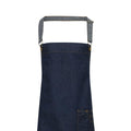 Indigo Denim - Back - Premier Unisex Adults District Waxed Look Denim Bib Apron
