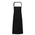 Black Denim - Front - Premier Unisex Adults District Waxed Look Denim Bib Apron