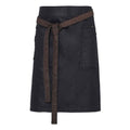 Indigo-Brown Denim - Back - Premier Unisex Adults Division Waxed Look Denim Waist Apron