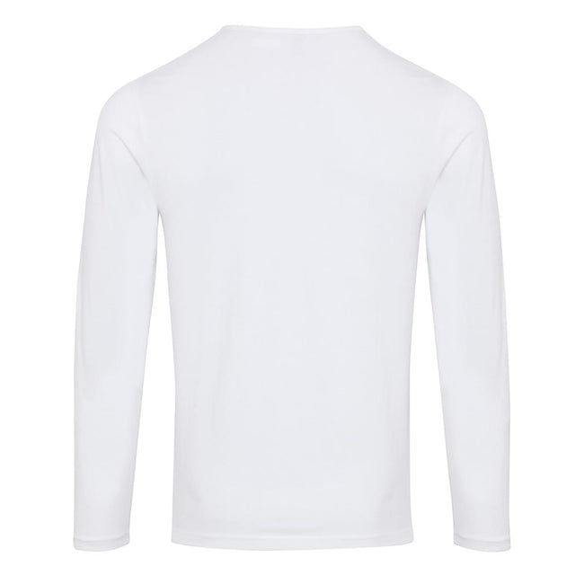 White - Back - Premier Mens Long John Roll Sleeve Tee