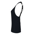 Black - Side - Tri Dri Womens-Ladies Double Strap Back Sleeveless Vest