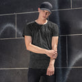 Dark Grey-White - Back - Build Your Brand Mens Acid Washed Tee